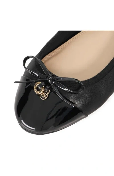 Dune London Harpington Cap Toe Ballet Flat In Black
