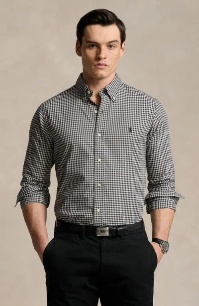 Polo Ralph Lauren Classic Fit Gingham Sanded Twill Button-down Shirt In Multi