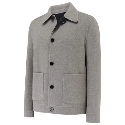 Guards London Men's Grey / Silver Irish Reversible Wool Blend Jacket - Silver/grey In Gray