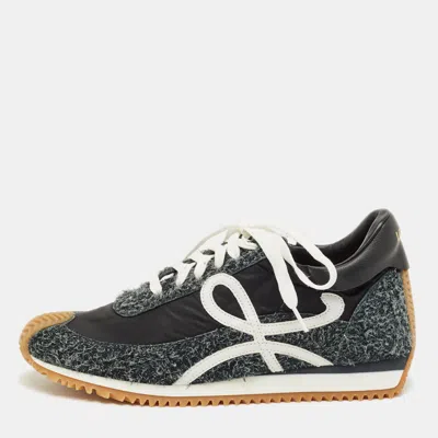 Pre-owned Loewe Grey/black Suede And Nylon Flow Runner 2.0 Sneakers Size 42 In Gray