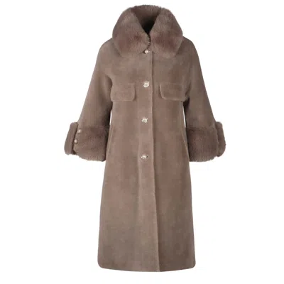 Santinni Women's Grey Hayworth Wool & Faux Fur Coat In Grigio In Gray