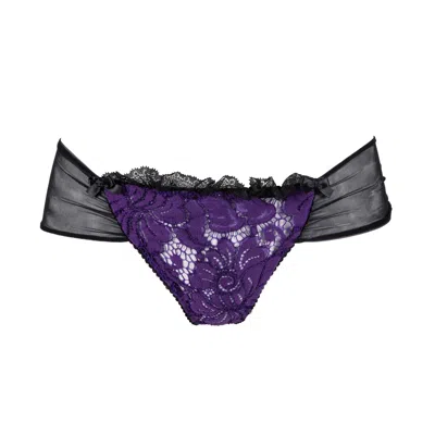 Les Jupons De Tess Women's Black / Purple Vogue Tanga In Multi
