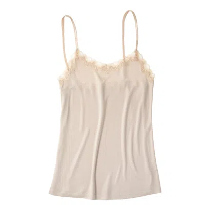 Uwila Warrior Soft Silk Lace Trim Camisole In Neutral