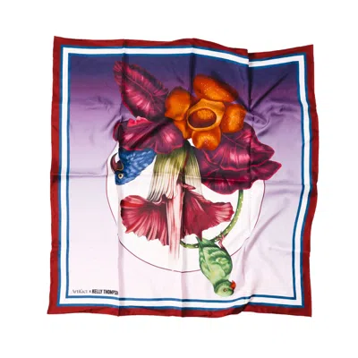 Artifact. Women's Purple / Blue / Neutrals Plume Plum Square Silk Scarf - Artifact X Kelly Thompson In Multi