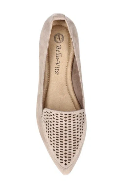 Bella Vita Alessi Perforated Pointed Toe Flat In Pink