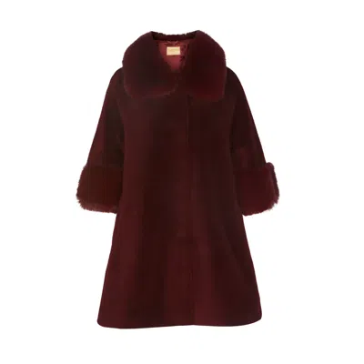 Santinni Women's Red Marilyn Wool Swing Coat In Rosso In Red