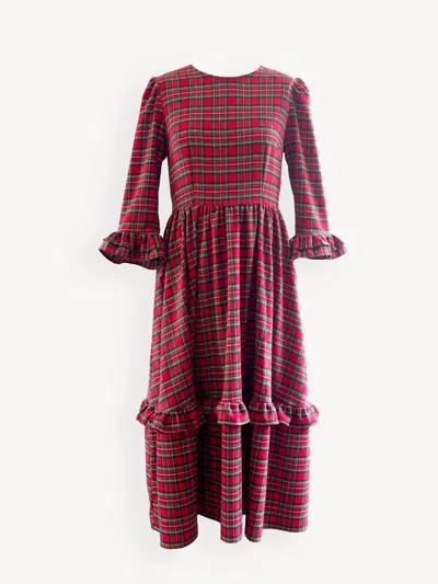 The Well Worn Women's Black / White / Red The Orig. Felicity Dress Red Stewart Tartan In Multi
