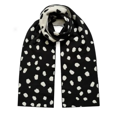 Ingmarson Black / White Scattered Dots Wool & Cashmere Scarf Black & White Men In Black