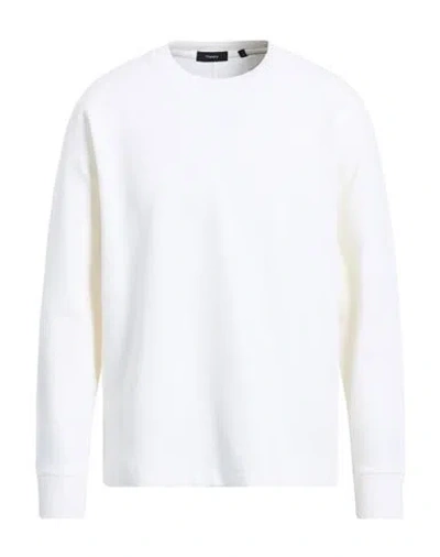 Theory Man Sweatshirt Ivory Size L Pima Cotton, Polyester, Elastane In White
