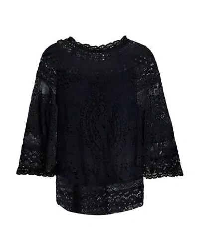 Chloé Woman Top Midnight Blue Size 12 Cotton, Polyamide In Blue