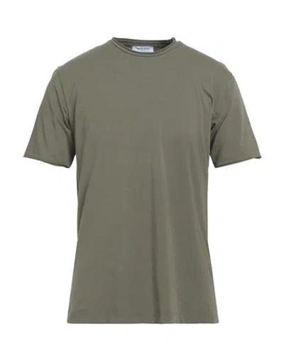 Wool & Co Man T-shirt Military Green Size Xl Cotton, Elastane In Green