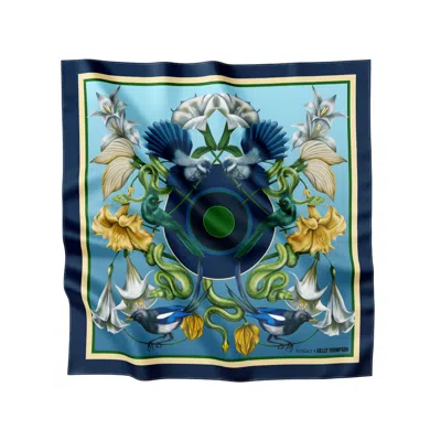 Artifact. Women's Blue / Green Lush Square Silk Scarf - Artifact X Kelly Thompson In Multi