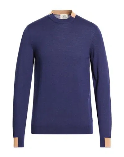 Mqj Man Sweater Midnight Blue Size 40 Wool, Acrylic In Blue