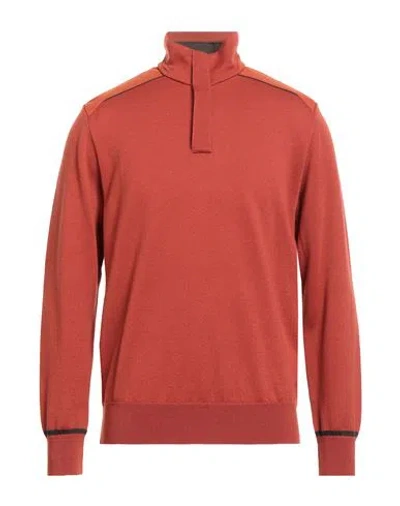 Paul & Shark Man Sweater Rust Size 3xl Virgin Wool, Polyester In Red