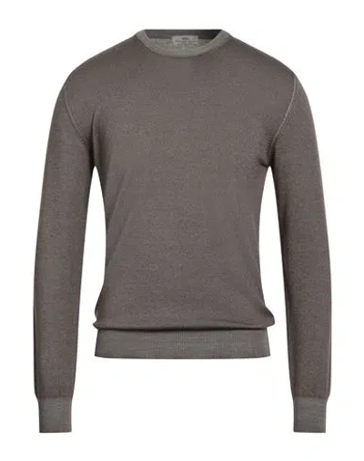 Abkost Man Sweater Brown Size 42 Virgin Wool In Brown