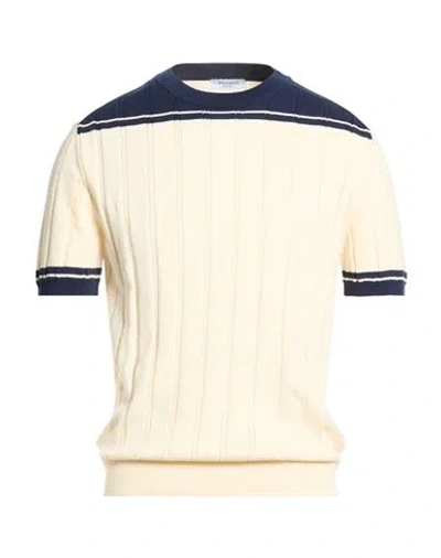 Wool & Co Man Sweater Cream Size Xxl Cotton In Neutral