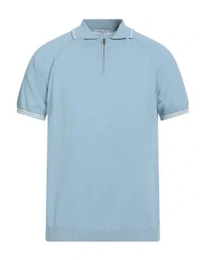 Wool & Co Man Sweater Sky Blue Size Xxl Cotton In Blue