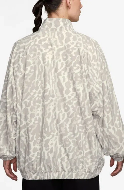 Nike Leopard Print Swoosh Water Repellent Jacket In Multi