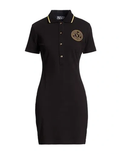 Versace Jeans Couture Women's Emblem Polo T-shirt Dress In Black