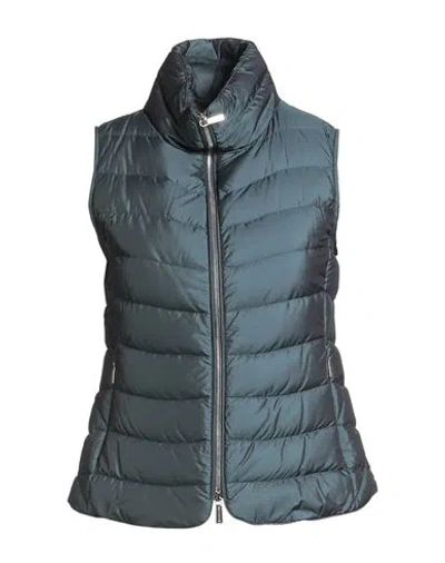 Moorer Woman Vest Deep Teal Size 2 Polyester, Polyamide In Blue