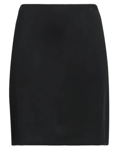 Ganni Woman Mini Skirt Black Size L Rayon, Elastane In Black