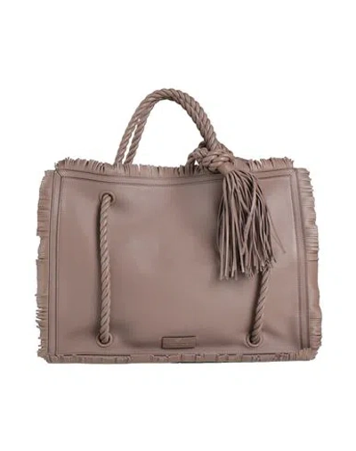 Valentino Garavani Woman Handbag Taupe Size - Soft Leather In Gray
