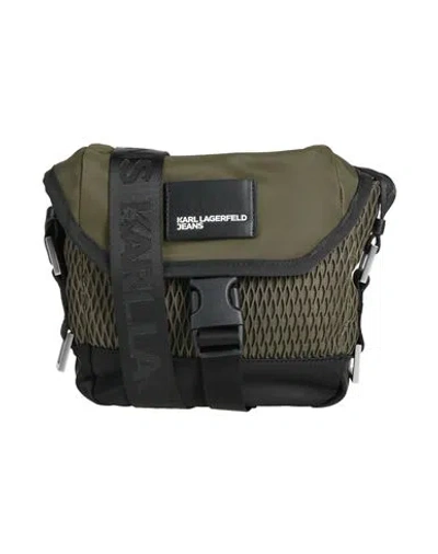 Karl Lagerfeld Jeans Woman Cross-body Bag Military Green Size - Polyamide, Polyester In Green