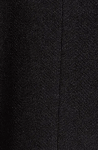 Eileen Fisher High Collar Short Wool Coat In Black