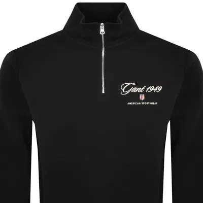 Gant Graphic Half Zip Sweatshirt Navy In Black