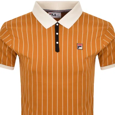 Fila Vintage Fila Classic Vintage Stripe Polo T Shirt Pumpkin In Multi