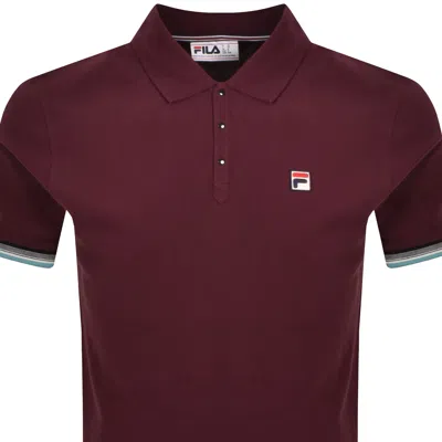 Fila Vintage Fila Cuff Detail Polo Purple In Red
