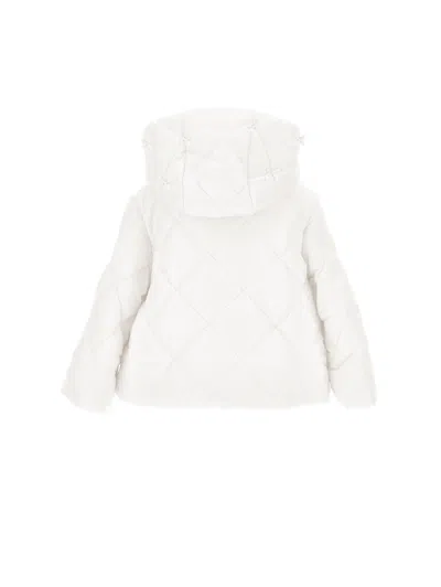 Monnalisa Padded Down Jacket With Bows In White
