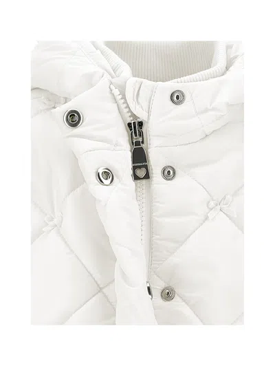 Monnalisa Padded Down Jacket With Bows In White