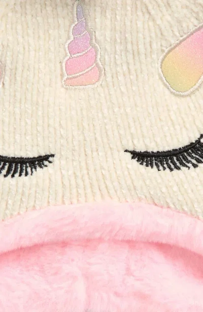 Capelli New York Kids' Unicorn Earflap Beanie & Glove Set In Pink