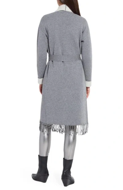 Lyssé Juliette V Neck Cardigan Sweater Coat In Gray