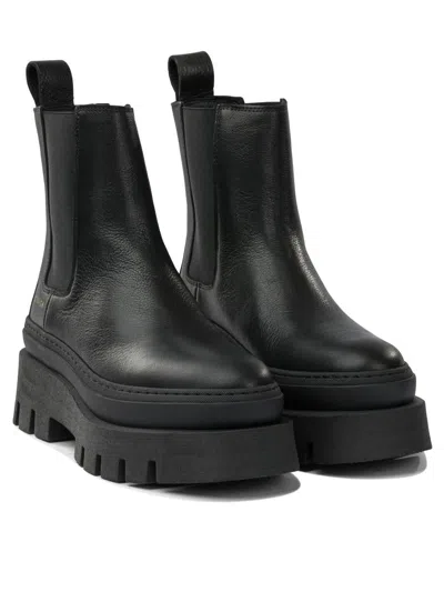 Copenhagen Leather Pull-on Ankle Boots In Black