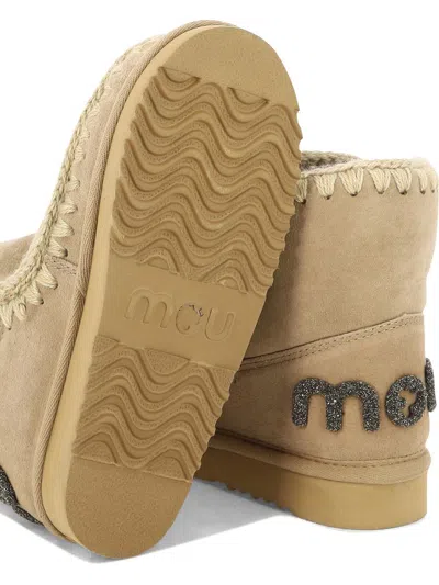 Mou "eskimo 18 Glitter Logo" Ankle Boots In Neutral