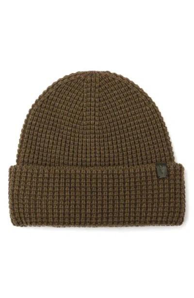 Allsaints Waffle Knit Beanie In Green