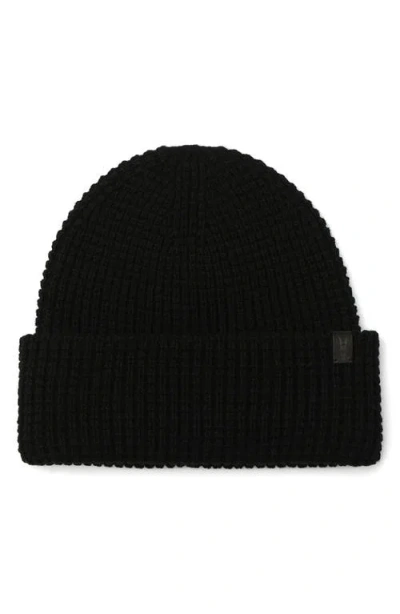 Allsaints Waffle Knit Beanie In Black