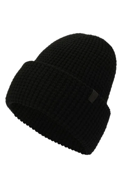Allsaints Waffle Knit Beanie In Black
