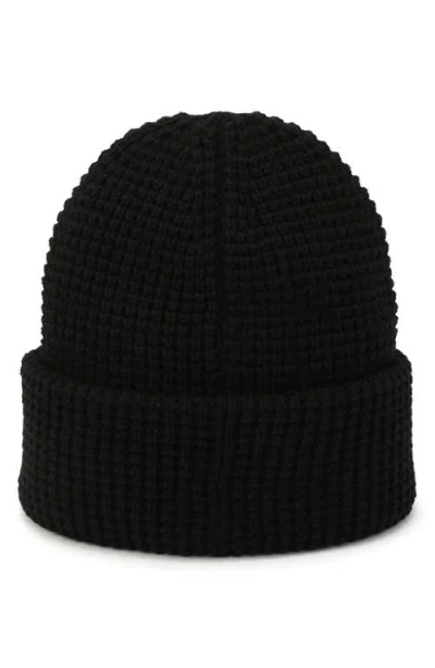 Allsaints Waffle Knit Beanie In Black