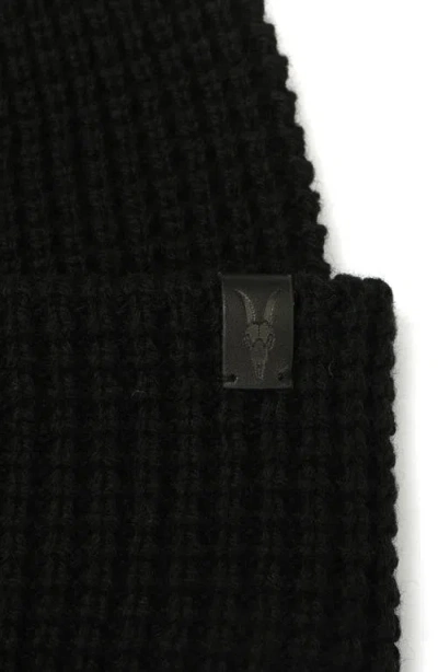 Allsaints Waffle Knit Beanie In Black