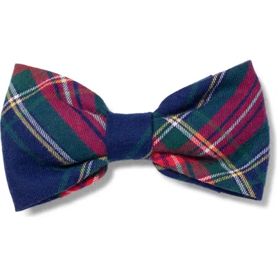 Petite Plume Windsor Tartan Dog Bow Tie In Blue