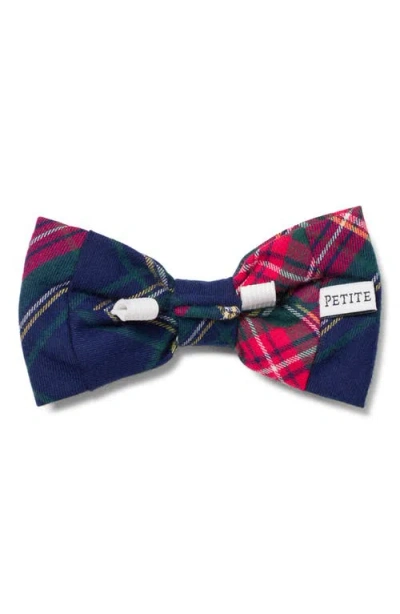 Petite Plume Windsor Tartan Dog Bow Tie In Blue