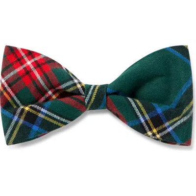 Petite Plume Kensington Tartan Dog Bow Tie In Green
