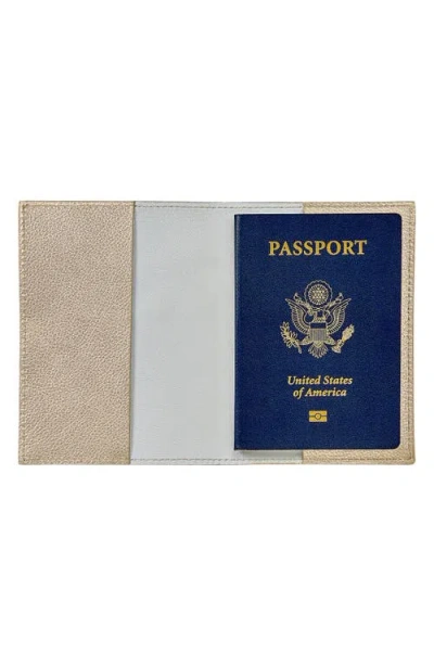 Graphic Image Leather Passport Cover In Nude