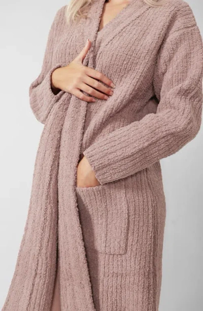 Sunday Citizen Snug Rib Cardigan Robe In Pink