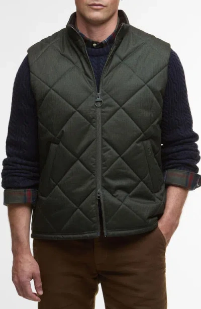 Barbour Winter Finn Quilted Vest In Green