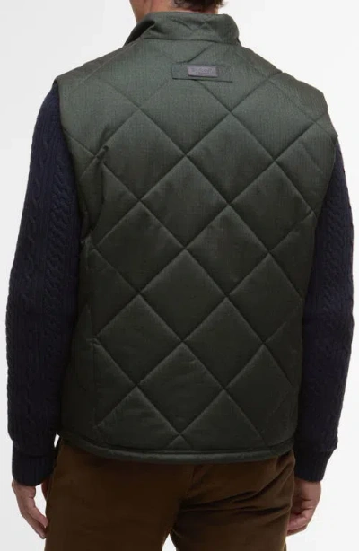 Barbour Winter Finn Quilted Vest In Green