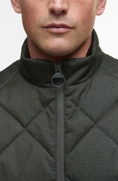 Barbour Winter Finn Quilted Vest In Green
